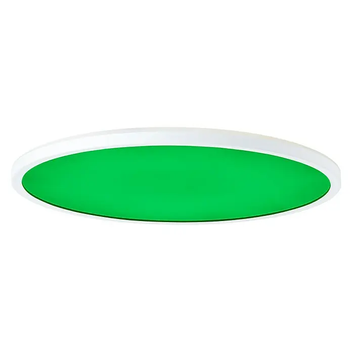 Brilliant LED-Deckenleuchte Tanida - 23 W, L x B x H: 42 x 42 x 2,6 cm, Weiß, RGBW, Rund - Grüne LED-Deckenleuchte mit weißem Rahmen für moderne Innenräume. Energiesparend und stilvoll.