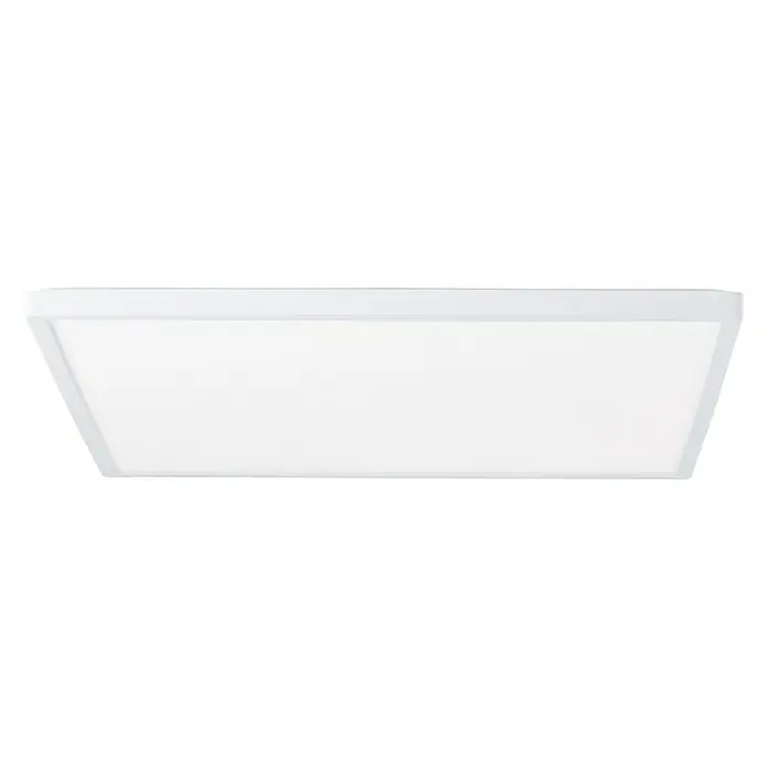 Brilliant LED-Deckenleuchte Tanida eckig - 22 W, L x B x H: 42 x 42 x 2,6 cm, Weiß, Kaltweiß - Nahaufnahme einer modernen, rechteckigen, weißen Deckenleuchte, die ein sauberes und helles Design für Innenräume zeigt.