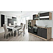 Respekta Composición de cocina (Ancho: 270 cm, Con dispositivos eléctricos, Gris)