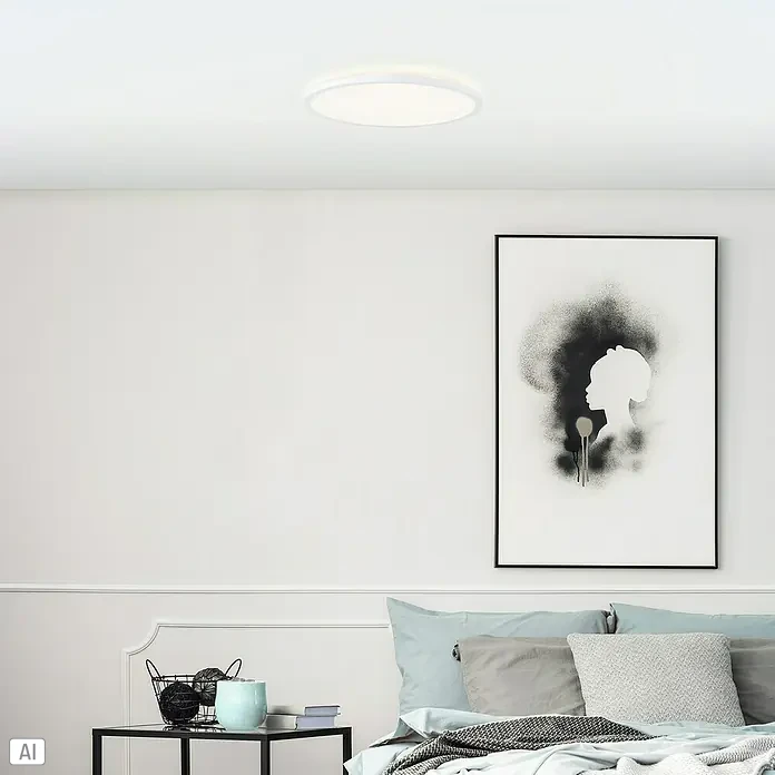 Brilliant LED-Deckenleuchte rund Tanida - 24 W, Ø x H: 42 x 2,5 cm, Weiß, Neutralweiß - Moderne weiße Deckenleuchte für den Innenbereich, die ein helles und gleichmäßiges Licht erzeugt und eine stilvolle Ergänzung für jeden Raum darstellt.
