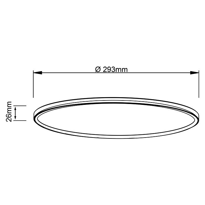 Brilliant LED-Deckenleuchte Tanida18 W, Weiß, Neutralweiß Sketch