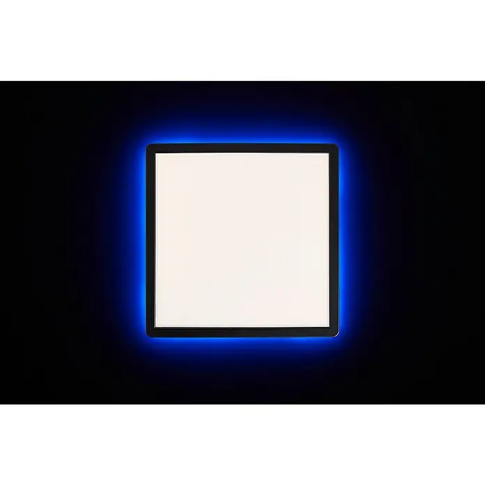 Brilliant LED-Deckenleuchte Tanida - 20 W, L x B x H: 29,5 x 29,5 x 2,6 cm, Schwarz, Kaltweiß - Quadratische LED-Wandleuchte mit blauem Lichteffekt. Die Leuchte mit dem neutralen Design ist ideal für moderne Innenräume und sorgt für Ambiente.