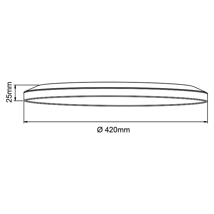 Brilliant LED-Deckenleuchte rund Tanida24 W, Ø x H: 42 x 2,5 cm, Weiß, Kaltweiß Sketch