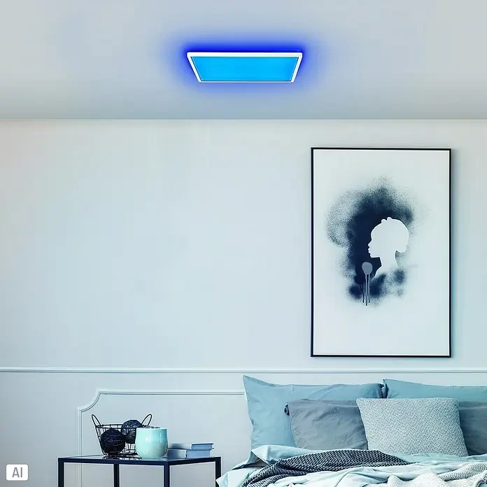 Brilliant LED-Deckenleuchte Tanida - 23 W, L x B x H: 42 x 42 x 2,6 cm, Weiß, RGBW, Eckig - Deckenleuchte mit blauem Licht.