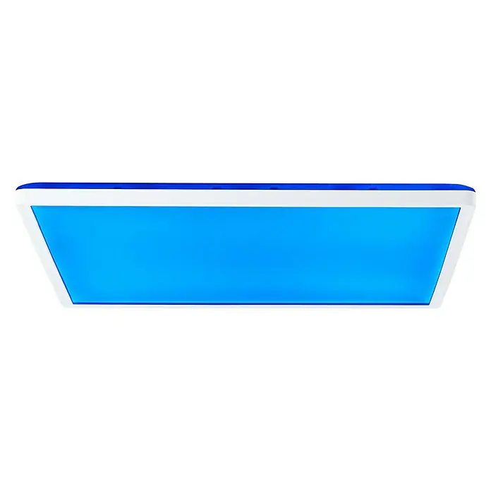 Brilliant LED-Deckenleuchte Tanida - 23 W, L x B x H: 42 x 42 x 2,6 cm, Weiß, RGBW, Eckig - Blaue LED-Deckenleuchte mit weißem Rahmen, ideal für moderne Innenräume. Sorgt für eine helle und energieeffiziente Beleuchtung.