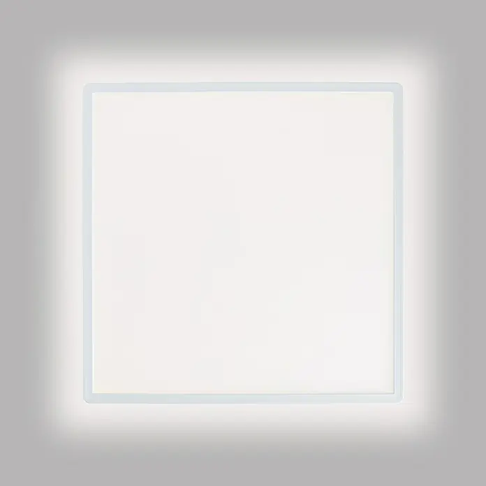 Brilliant LED-Deckenleuchte Tanida - 23 W, L x B x H: 42 x 42 x 2,6 cm, Weiß, RGBW, Eckig - Quadratische LED-Deckenleuchte mit schlankem, weißem Rahmen, die ein helles, gleichmäßiges Licht für eine moderne Raumbeleuchtung bietet.