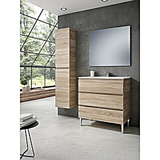 Conjunto de mueble de baño Celia (80 cm, Roble bardolino, 3 pzs.)