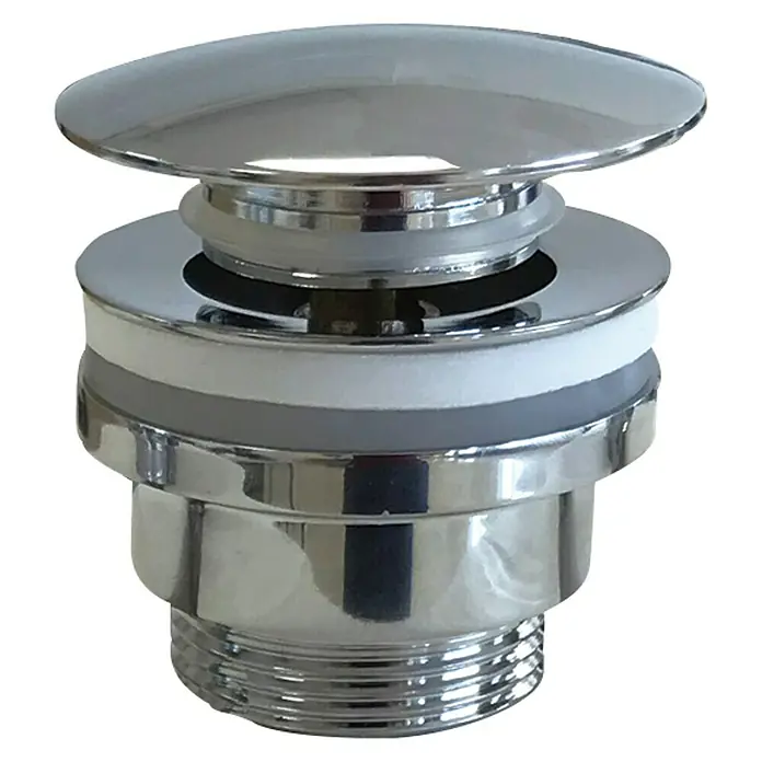 IO Válvula click clack - 1¼'', Cromo - Tapón de lavabo cromado brillante con juntas, perfecto para lavabos de baño y cocina.