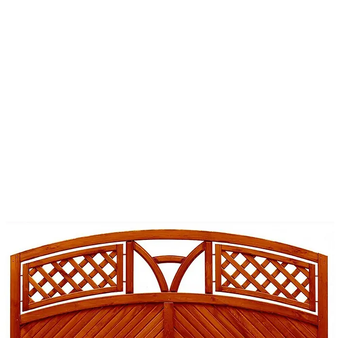 Andrewex Sichtschutzelement Toulon - Mit Bogen, Teak - Holzzaun-Tor mit dekorativem Lattenmuster. Ideal für Gärten und Einfahrten. Natürliche Optik.