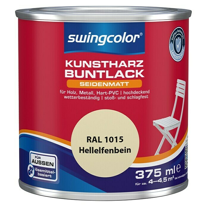 swingcolor Buntlack (Hellelfenbein, 375 ml, Seidenmatt)