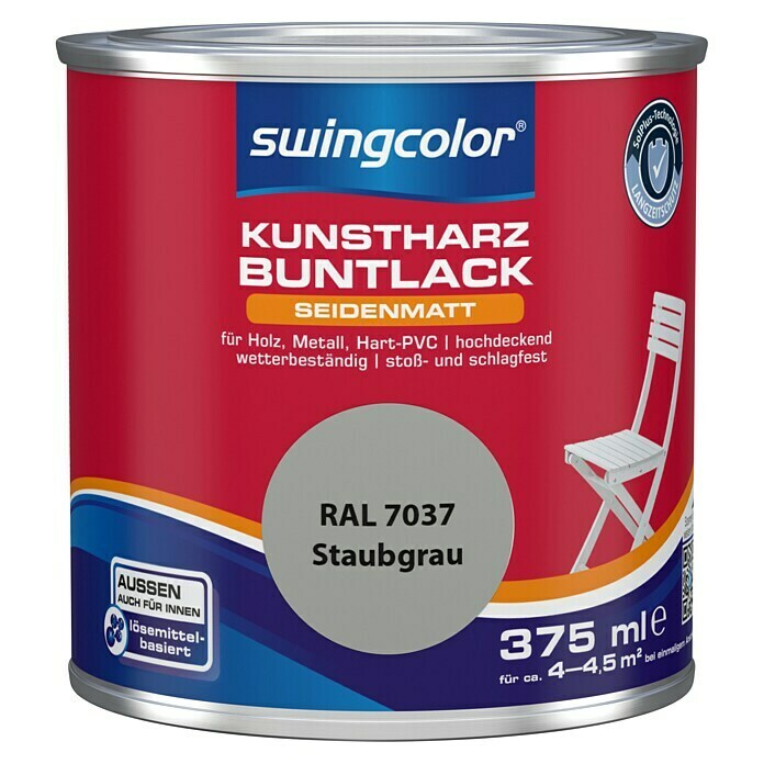 swingcolor Buntlack (Staubgrau, 375 ml, Seidenmatt)
