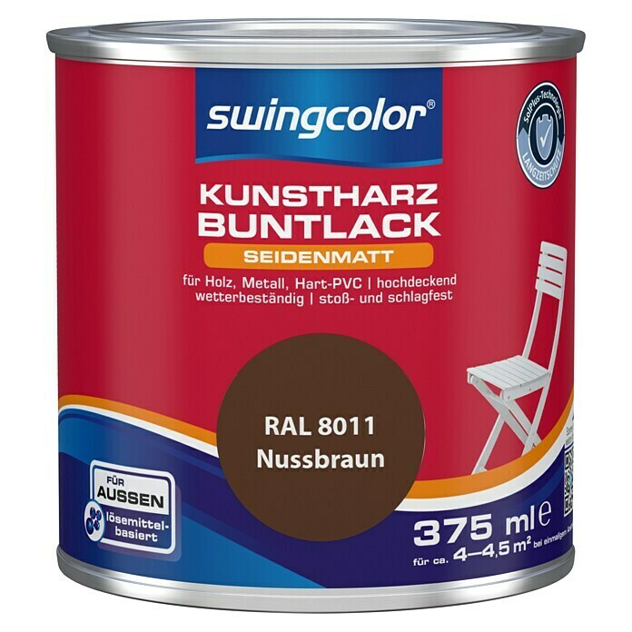 swingcolor Buntlack (Nussbraun, 375 ml, Seidenmatt)