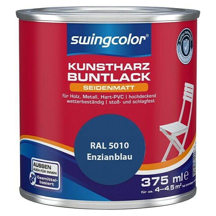 swingcolor Buntlack (Enzianblau, 375 ml, Seidenmatt)