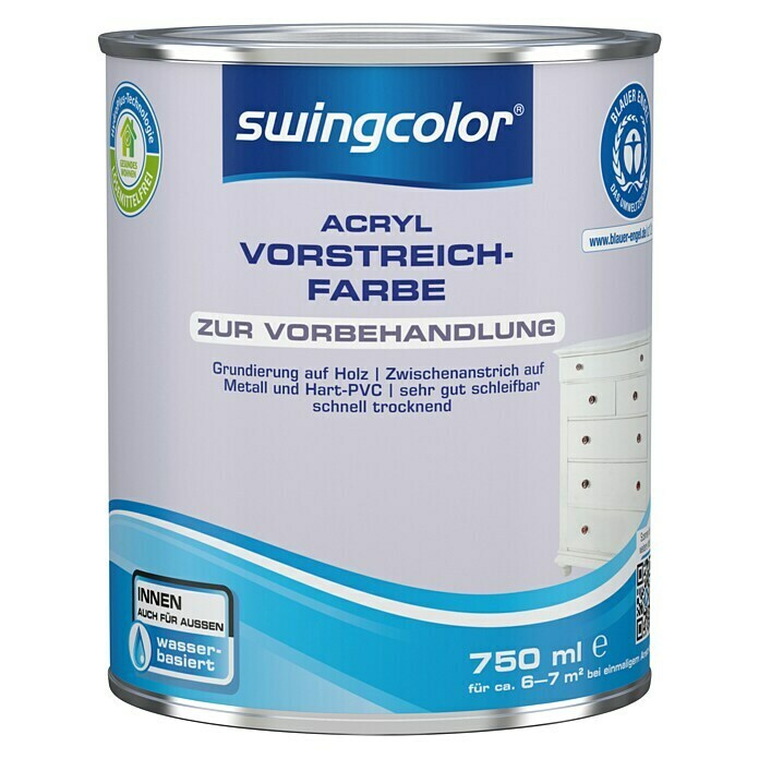 swingcolor Vorstreichfarbe Acryl (Weiß, 750 ml)