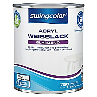 swingcolor Weißlack Acryl (Weiß, 750 ml, Glänzend)