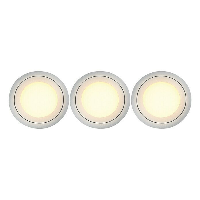 Tween Light LED-Einbauleuchten-Set (Nickel matt, 3 x 3 W, Durchmesser: 85 mm, Warmweiß)