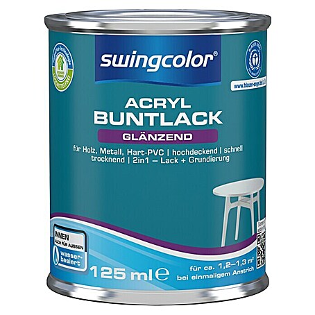 swingcolor Buntlack Acryl (Cremeweiß, 125 ml, Glänzend, Wasserbasiert)