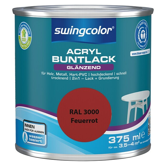 swingcolor Buntlack (Feuerrot, 375 ml, Glänzend)