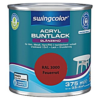 swingcolor Buntlack Acryl (Feuerrot, 375 ml, Glänzend, Wasserbasiert)
