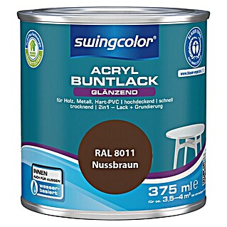 swingcolor Buntlack Acryl (Nussbraun, 375 ml, Glänzend, Wasserbasiert)