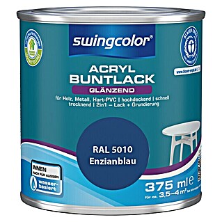 swingcolor Buntlack Acryl (Enzianblau, 375 ml, Glänzend, Wasserbasiert)
