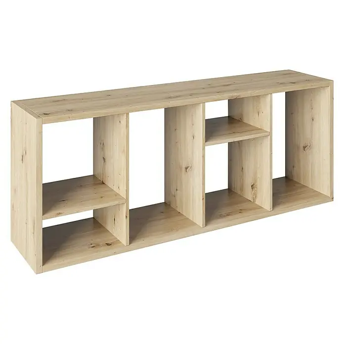 Phönix Fortuna Raumteiler - H x B x T: 146,6 x 58 x 34 cm, Anzahl Böden: 3 Stk., Eiche - Holzregal mit mehreren Fächern und Ablageflächen für zusätzlichen Stauraum. Ideal für Bücher, Dekorationen und mehr.