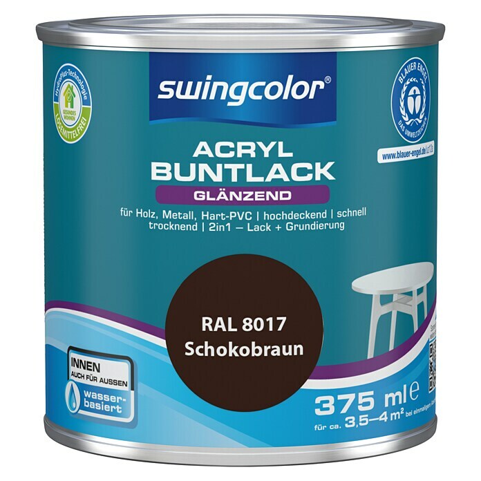 swingcolor Buntlack Acryl (Schokobraun, 375 ml, Glänzend)