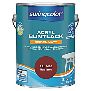 swingcolor Buntlack Acryl (Rubinrot, 2,5 l, Seidenmatt)