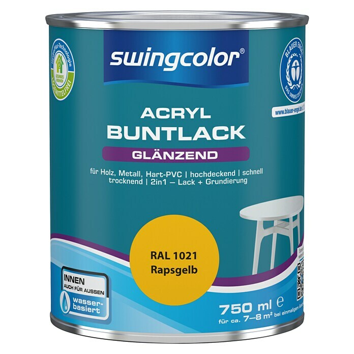 swingcolor Buntlack Acryl (Rapsgelb, 750 ml, Glänzend)