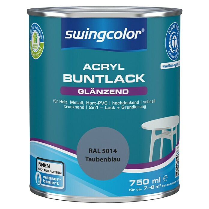 swingcolor Buntlack (Taubenblau, 750 ml, Glänzend)