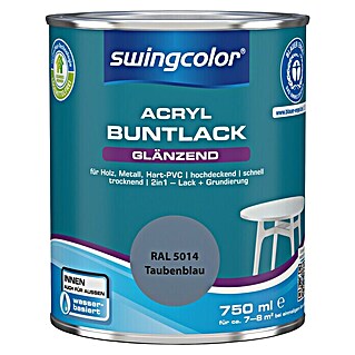 swingcolor Buntlack Acryl (Taubenblau, 750 ml, Glänzend, Wasserbasiert)