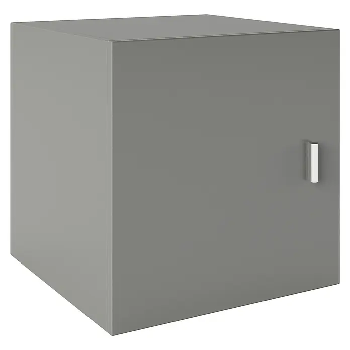 Phönix Fortuna Container - L x B x H: 33,4 x 34,1 x 34,1 cm, Grau, Passend für: Phönix Regale Fortuna - Grauer Wandschrank mit Griff, ideal für Küche oder Bad, bietet viel Stauraum und modernes Design.