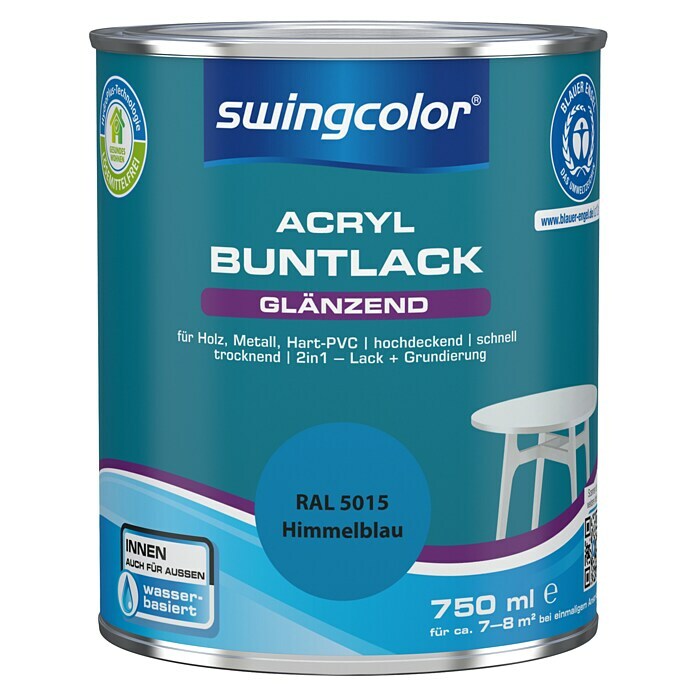 swingcolor Buntlack (Himmelblau, 750 ml, Glänzend)