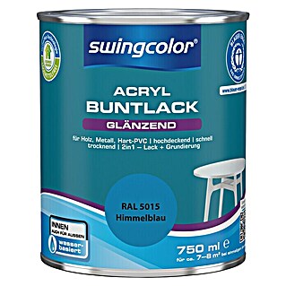 swingcolor Buntlack Acryl (Himmelblau, 750 ml, Glänzend, Wasserbasiert)