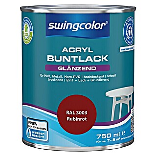 swingcolor Buntlack Acryl (Rubinrot, 750 ml, Glänzend, Wasserbasiert)