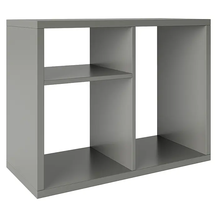 Phönix Fortuna Raumteiler - H x B x T: 57,9 x 75,1 x 34 cm, Grau - Ein graues, rechteckiges Regal mit offenen Fächern, perfekt für die Aufbewahrung und Organisation von Gegenständen im Wohnraum.