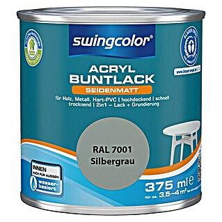 swingcolor Buntlack Acryl (Silbergrau, 375 ml, Seidenmatt)