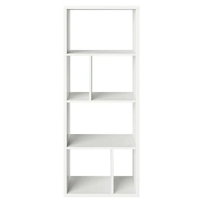 Phönix Fortuna Raumteiler - H x B x T: 146,6 x 58 x 34 cm, Anzahl Böden: 3 Stk., Weiß - Weißes Bücherregal mit mehreren offenen Fächern. Ein modernes Möbelstück zur Aufbewahrung und Präsentation von Büchern oder Dekorationsgegenständen.
