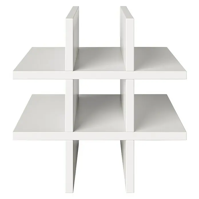 Phönix Fortuna Einsatz - L x B x H: 33,4 x 34,1 x 34,1 cm, Weiß, Holzwerkstoff - Stilvolles weißes Regal mit mehreren Ebenen, ideal für Bücher oder Dekorationsgegenstände, perfekt für moderne Wohnräume.