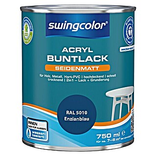 swingcolor Buntlack Acryl (Enzianblau, 750 ml, Seidenmatt)