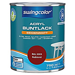 swingcolor Buntlack Acryl (Rubinrot, 750 ml, Seidenmatt)