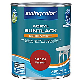 swingcolor Buntlack Acryl (Feuerrot, 750 ml, Seidenmatt)