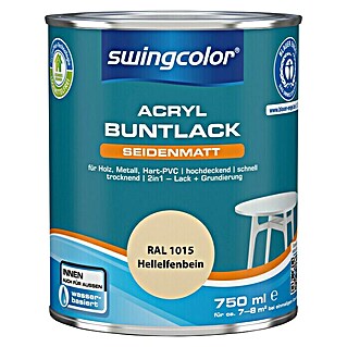 swingcolor Buntlack Acryl (Hellelfenbein, 750 ml, Seidenmatt)