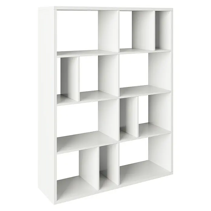 Phönix Fortuna Raumteiler - H x B x T: 146,6 x 112,5 x 34 cm, Anzahl Böden: 3 Stk., Weiß - Auf dem Bild ist ein modernes, weißes Bücherregal mit mehreren Fächern zu sehen. Das Regal bietet viel Stauraum und ist ein stilvolles Möbelstück.