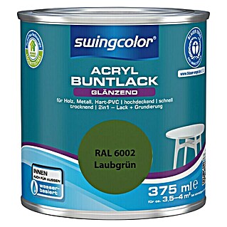 swingcolor Buntlack Acryl (Laubgrün, 375 ml, Glänzend, Wasserbasiert)