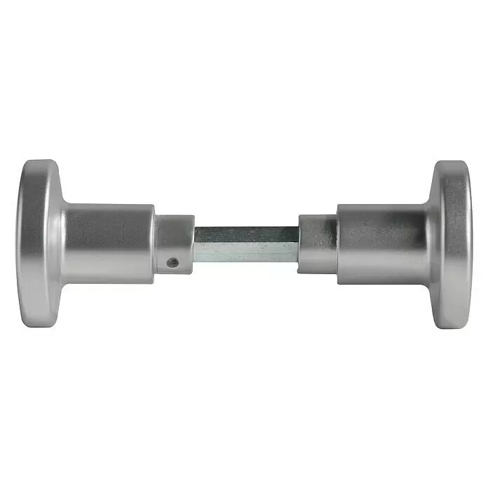 Portaferm Pomo giratorio - Pasador cuadrado: 8 mm, Plateado, Acero inoxidable - Mecanismo de pomo de puerta de metal plateado con eje hexagonal.