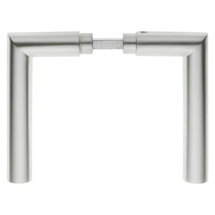 Portaferm Drückerpaar - Silber, Stärke Tür: 65 mm - 75 mm, Vierkantstift: 10 mm - Türgriff aus Edelstahl, modernes Design mit geraden Linien für eine stilvolle Ergänzung jeder Tür. Langlebig und robust.