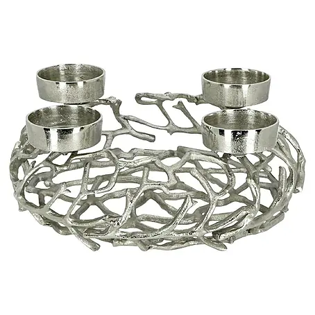 Adventskranz Silber Äste