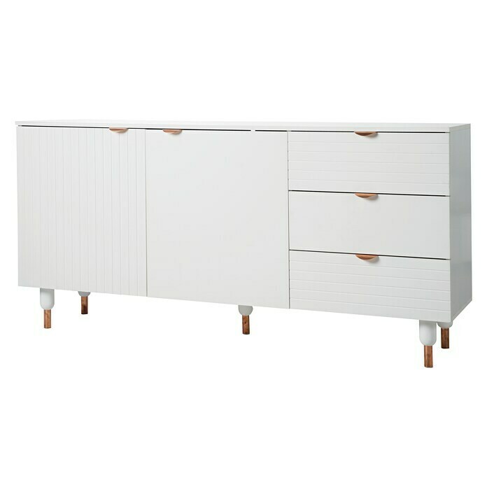 Phönix Sideboard Pattern (L x B x H: 40 x 160 x 84 cm, Weiß, Anzahl  Schubladen: 3 Stk., Anzahl Türen: 2 Stk.) | BAUHAUS