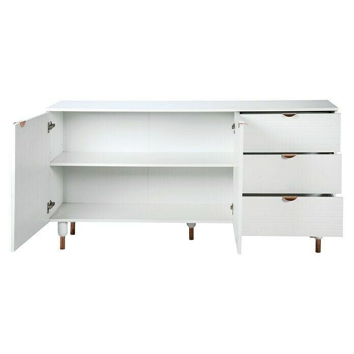 Phönix Sideboard Pattern (L x B x H: 40 x 160 x 84 cm, Weiß, Anzahl  Schubladen: 3 Stk., Anzahl Türen: 2 Stk.) | BAUHAUS
